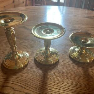 Baldwin Brass 3 pc Pillar Candle Holders